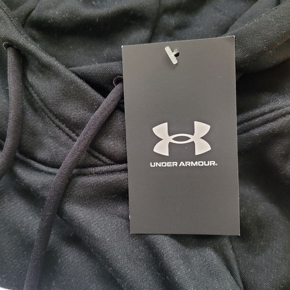 Under Armour Women's Qualifier Fleece Hoodie Blocked Multicolor Black Halo Gray - Picture 6 of 11